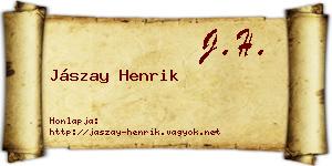 Jászay Henrik névjegykártya