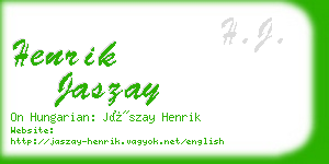 henrik jaszay business card